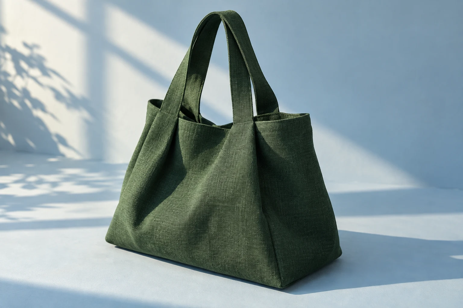 Tote de tecido verde, mockup original gerado com IA