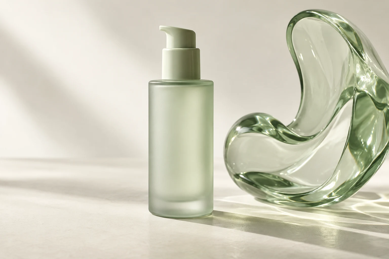 Mockup de frasco verde, gerado com IA