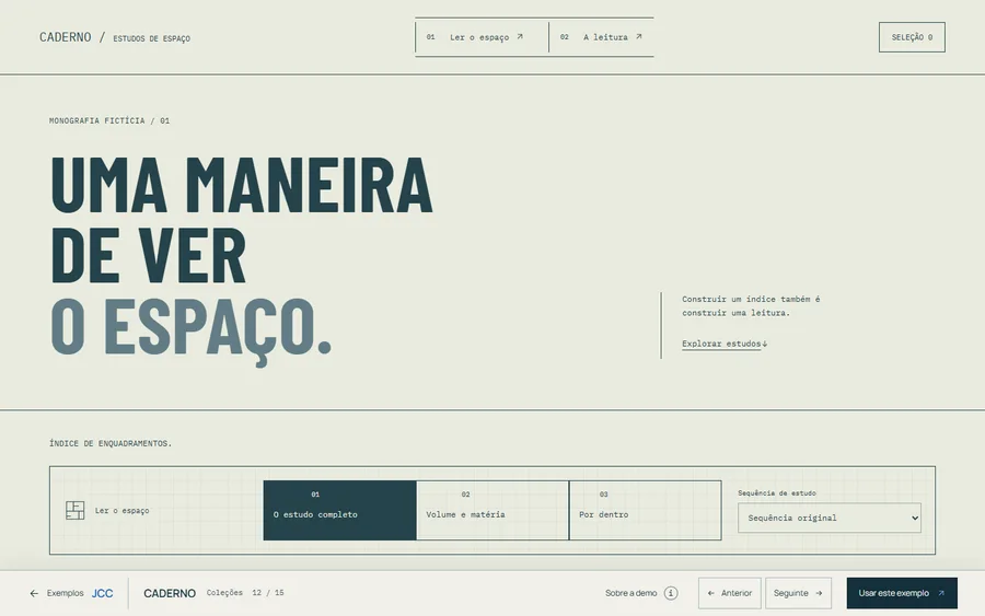 Actual desktop capture of CADERNO