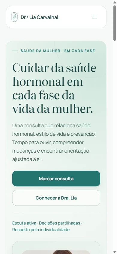 Dra. Lia Carvalhal — captura real em mobile